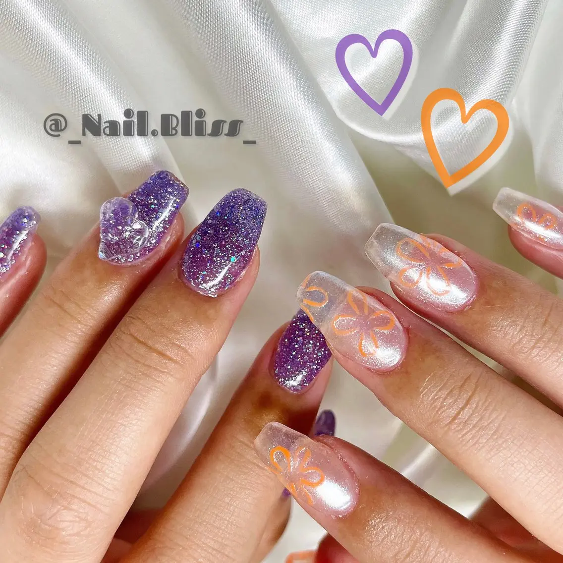 ネイル ハート ハンドネイル NAIL BLISSのネイルデザイン
