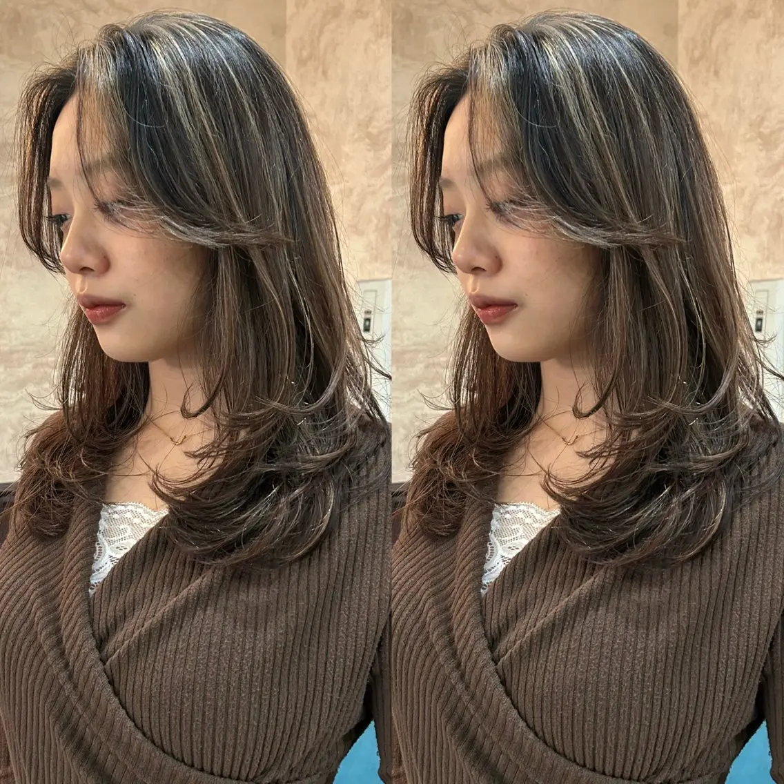 ロング カラー カット ヘアカラー トリートメント 🍒ハイレイヤー🍒 海外ヘア🍒Momoのヘアスタイル