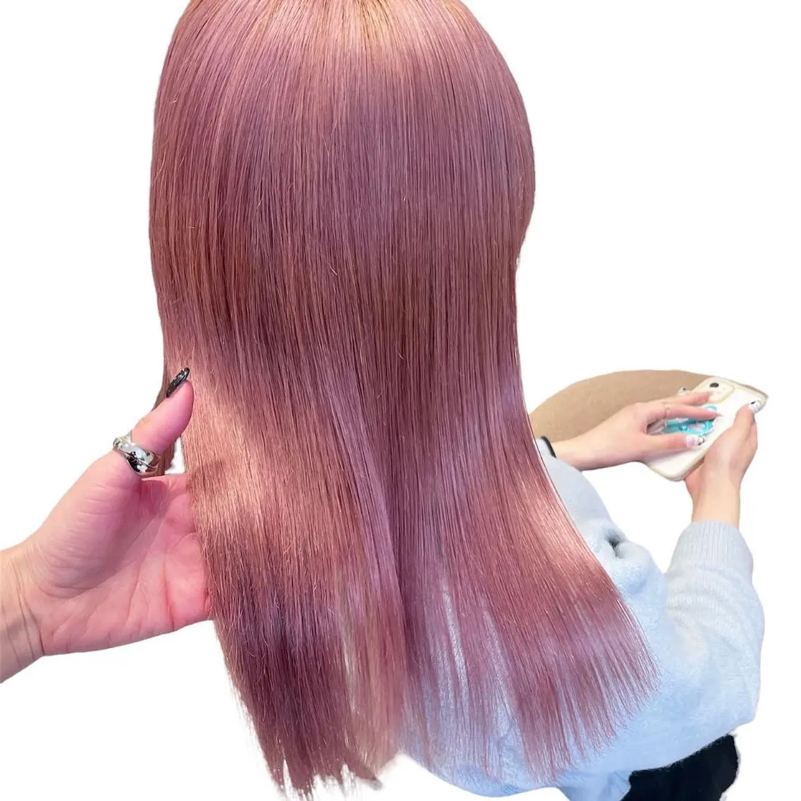ミディアム カラー ベージュカラー ピンクカラー ピンクベージュ ヘアカラー トリートメント 新宿駅近♡個室 ♡関口三都季🌜のヘアスタイル
