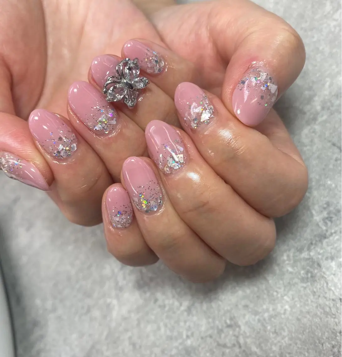 ネイル アートネイル フレンチネイル ジェルネイル ガラスフレンチ グラデーション ハンドネイル ハンドケア FASTNAIL PLUS 新宿店のネイルデザイン