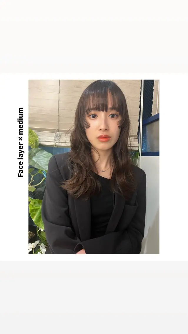 ミディアム カラー 顔まわりレイヤー レイヤーカット カット ヘアカラー トリートメント hiro【沿線で叶う 似合わせhair】のヘアスタイル