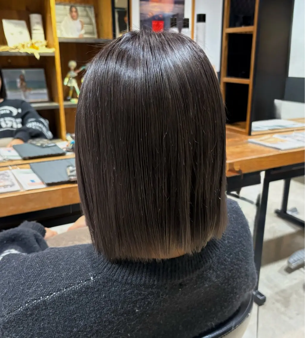 ミディアム カラー 透明感カラー グレージュ ヘアカラー トリートメント ボブ/外国人風カラー 🩵mikiのヘアスタイル