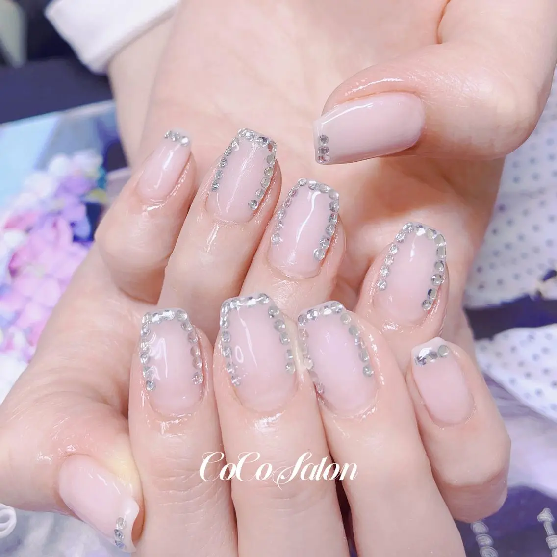 ネイル 入学式 長さ出し フレンチネイル ジェルネイル 卒業式 ハンドネイル CoCoSalon ネイル/まつ毛予約のネイルデザイン