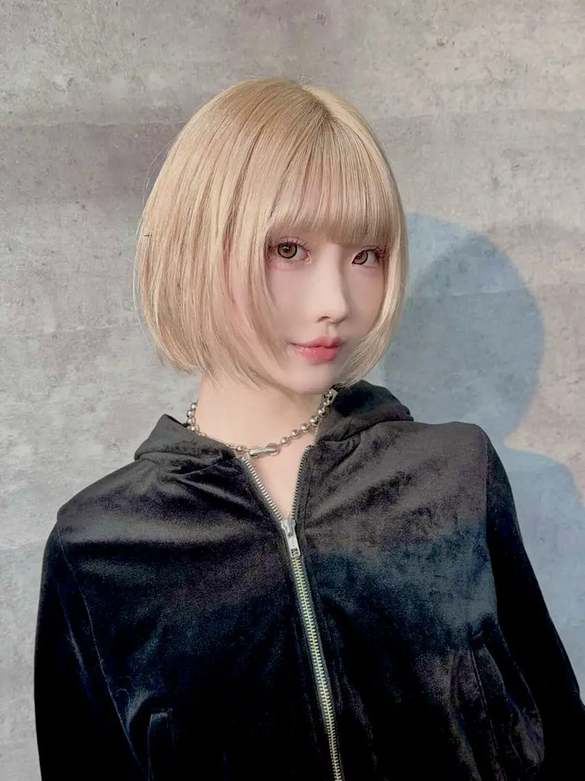 ショート エクステ×ブリーチ× 推しカラー🌟Kのヘアスタイル