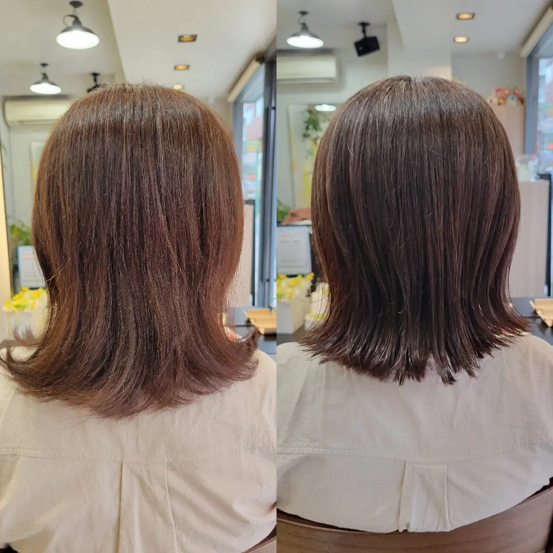 ミディアム 外ハネヘア カット 野村 果音(カノン)のヘアスタイル