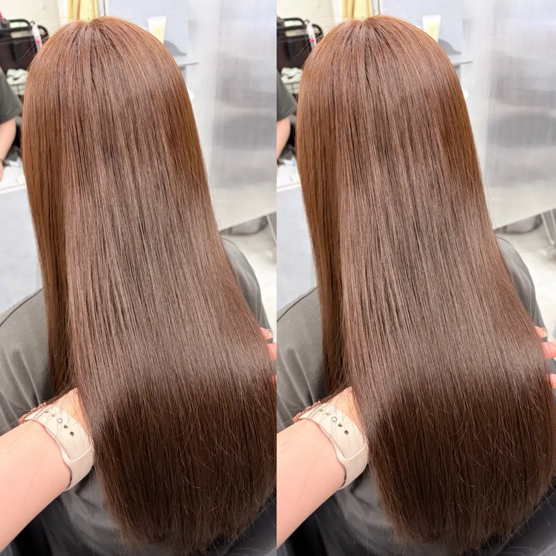 ロング カット ヘアカラー トリートメント ハイトーン🎀 暖色系カラー🎀愛美のヘアスタイル
