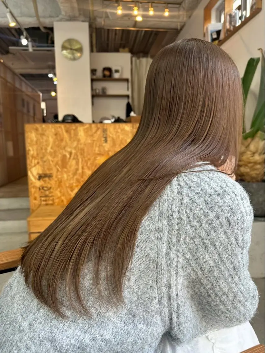 ロング カラー カット ヘアカラー トリートメント まさと/ヘーゼルベー ジュ/レイヤーカットのヘアスタイル
