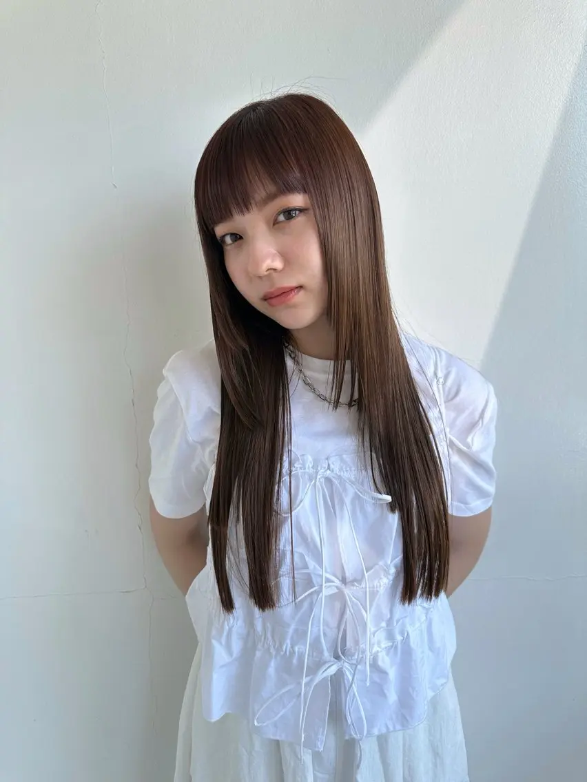 ロング カラー カット エクステ 美髪・シールエクステ ホソタニリョウコのヘアスタイル