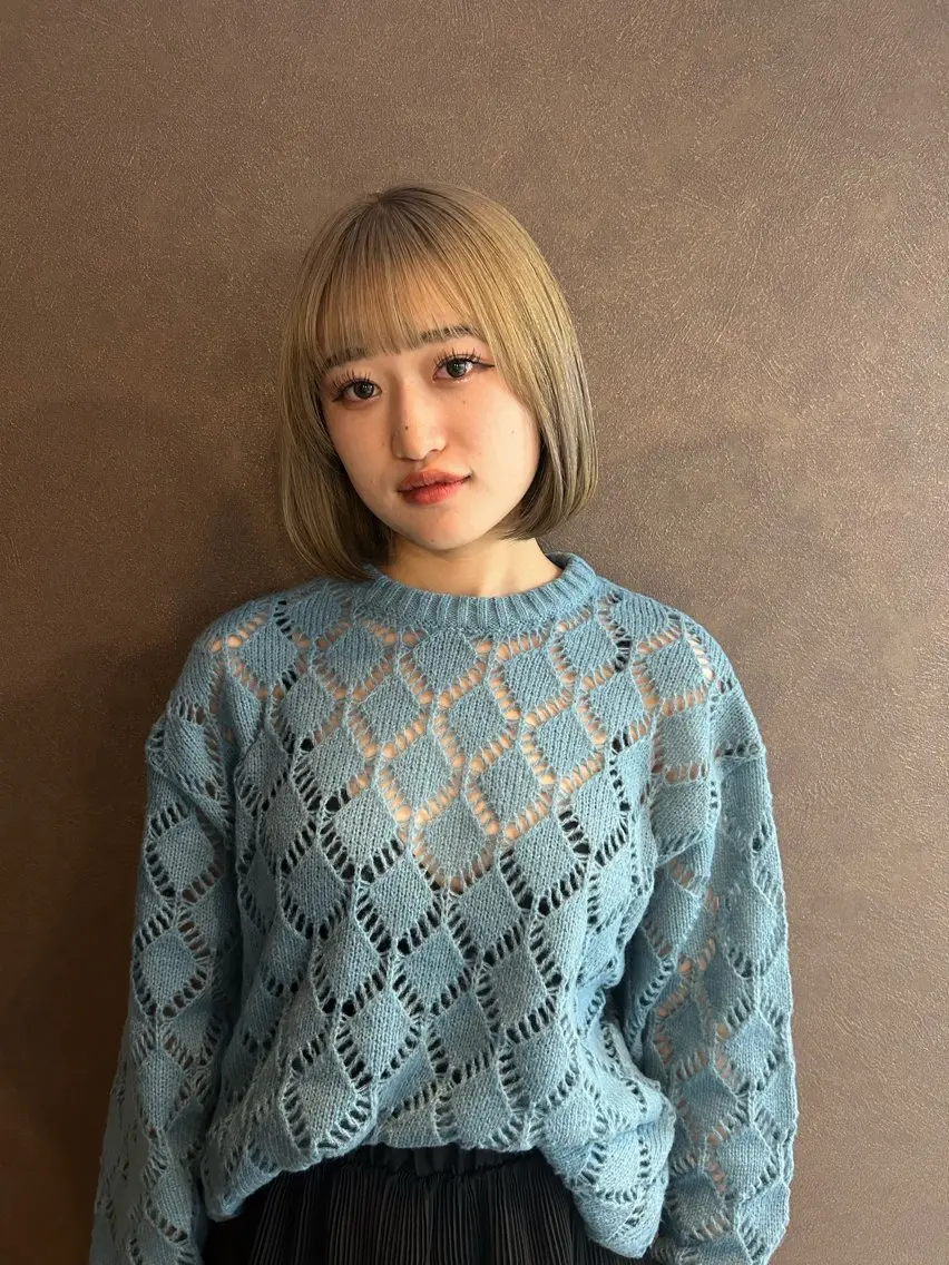 ミディアム カラー ☕️結【suii.】 ボブ/ヘアセット☕️のヘアスタイル