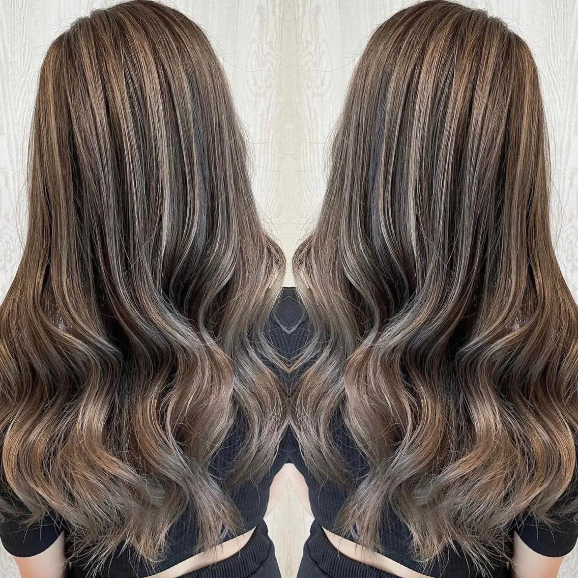 ロング カラー アッシュ グレージュ 外国人風カラー レイヤーカット ヘアカラー トリートメント 河合秀明/ショート /ボブ/レイヤーのヘアスタイル