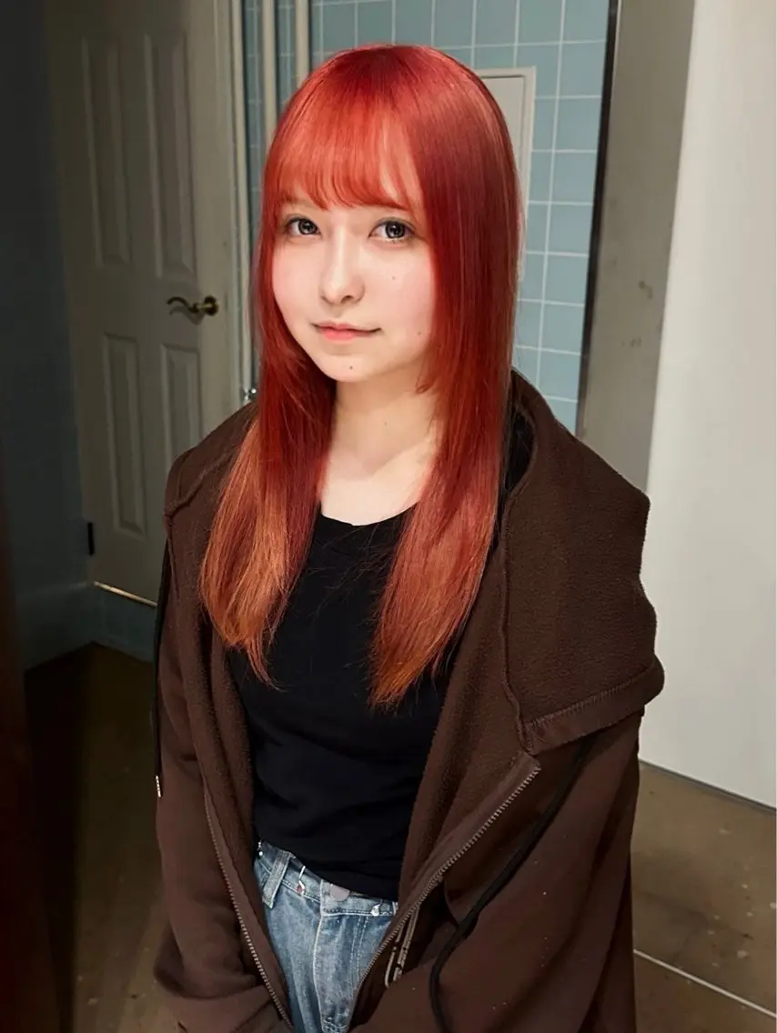ロング カラー ブリーチ ダブルカラー ハイトーンカラー 顔まわりレイヤー レイヤーカット カット ヘアカラー ウルフ/レイヤー/ 渋谷🔮Yudaiのヘアスタイル