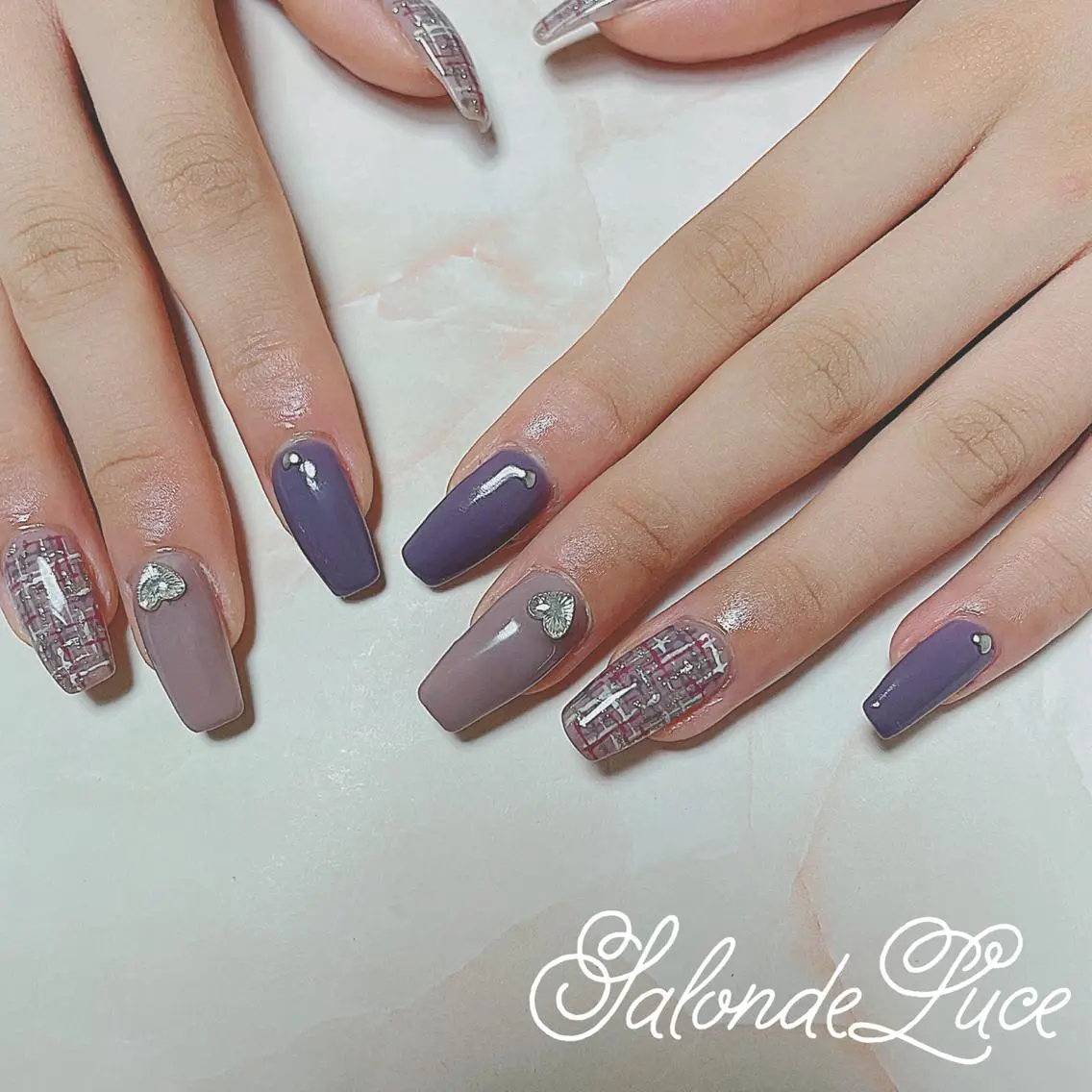 ネイル ツイードネイル Salon de Luceのネイルデザイン