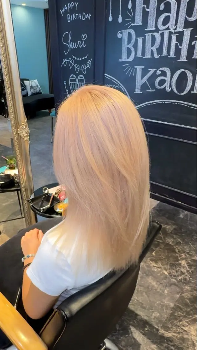 ロング カラー ベージュカラー ブリーチ ホワイトベージュ ヘアカラー 店長 ハイトーン× 髪質改善/舘野 涼太のヘアスタイル