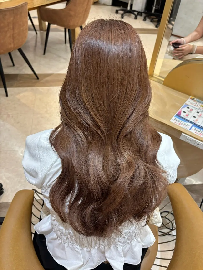 ロング カット ヘアカラー トリートメント sakura/韓国 /透明感カラーのヘアスタイル