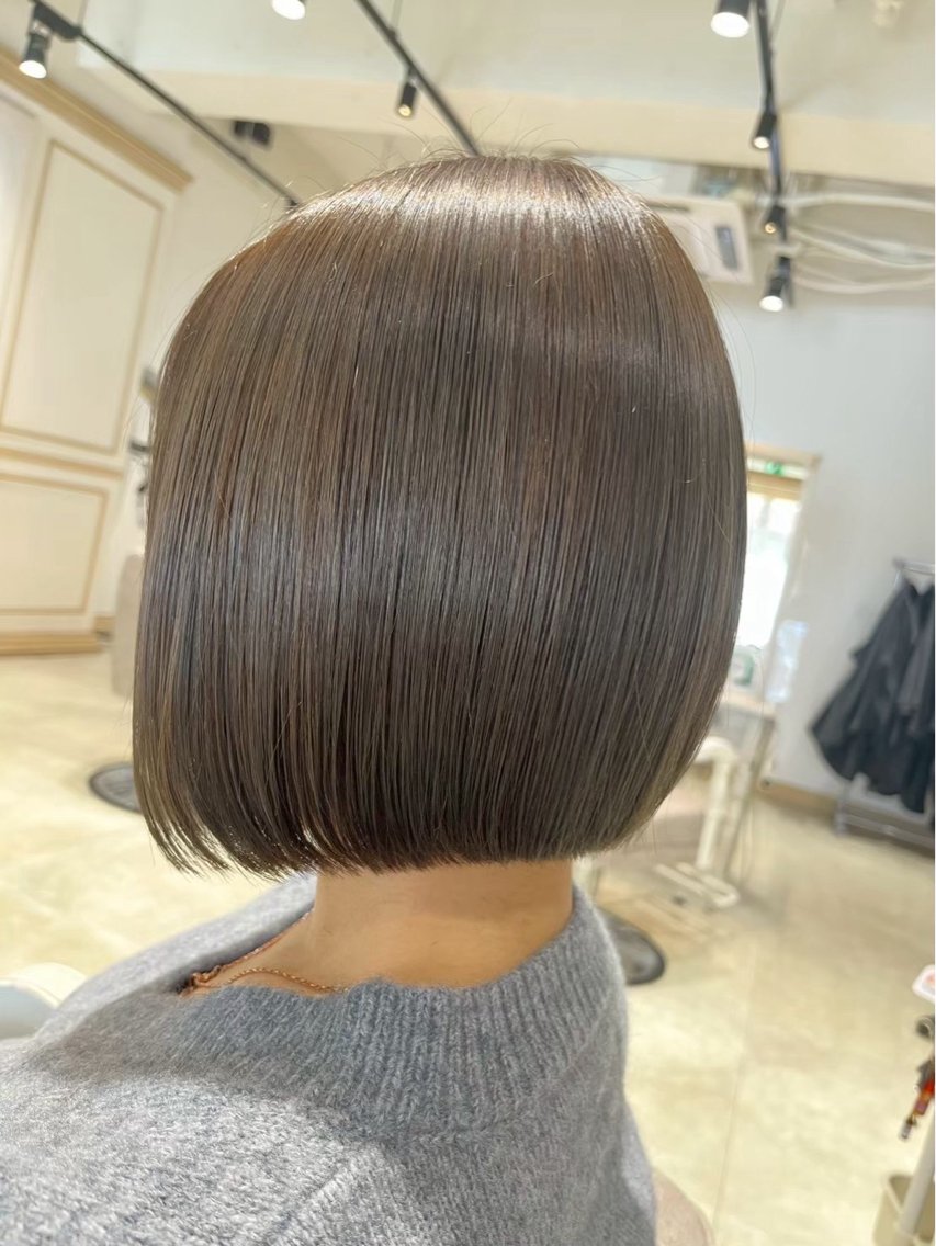 ショート カラー ボブ 髪質改善 宇野 徠未のヘアスタイル