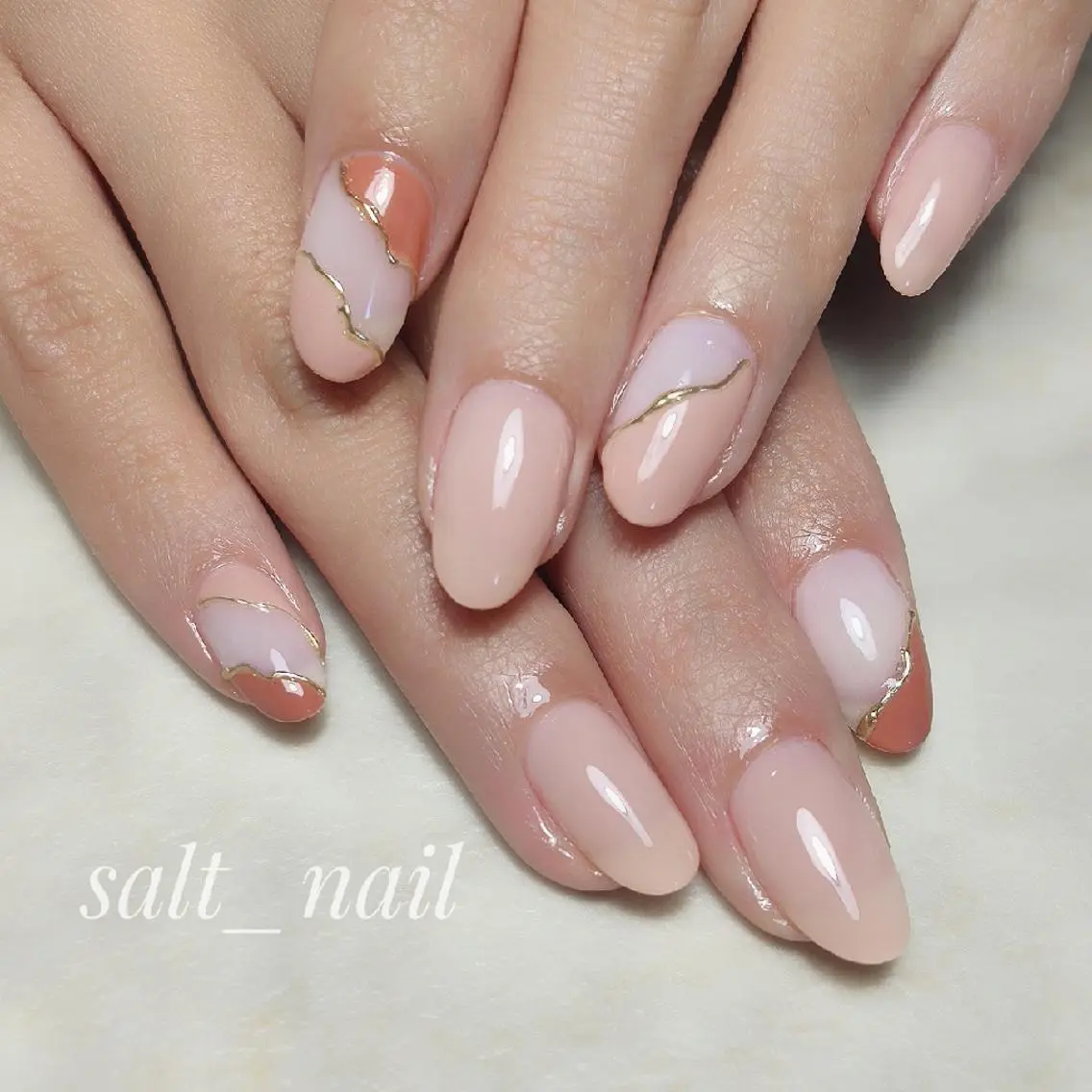 ネイル アートネイル ニュアンスネイル 個人サロン saltnailのネイルデザイン