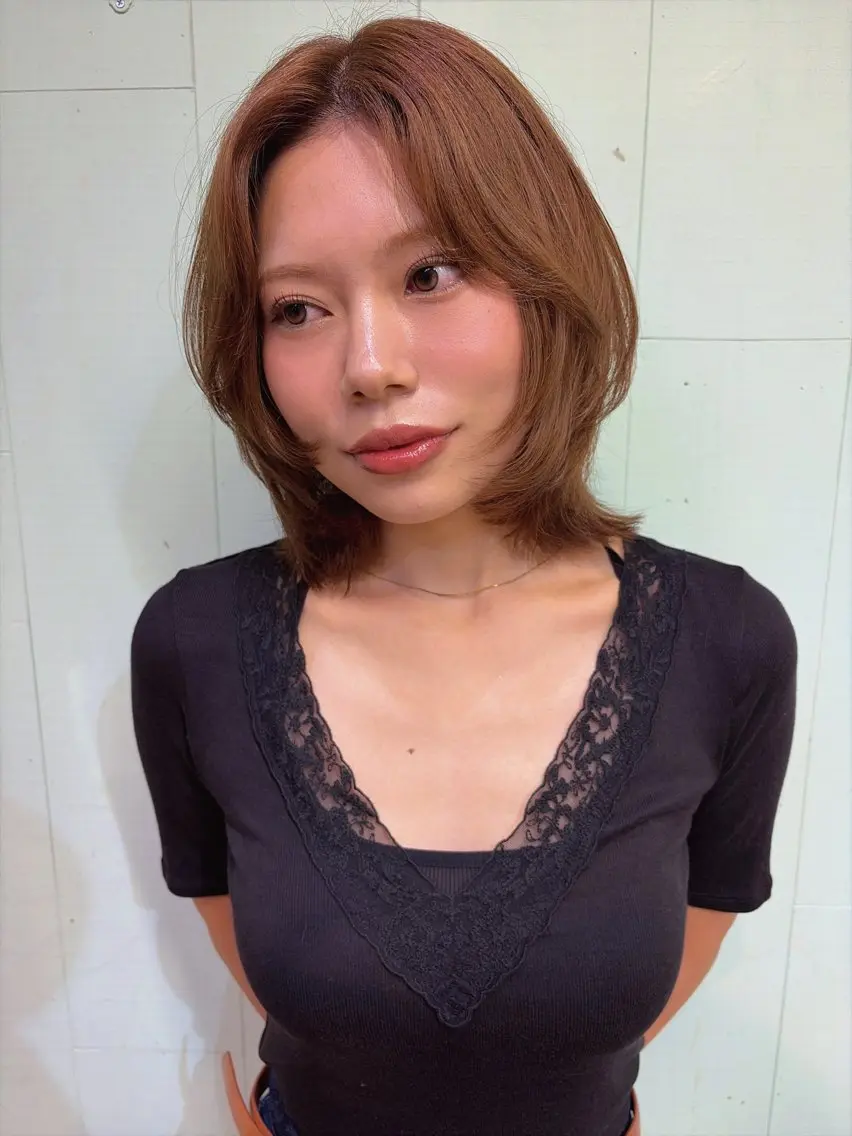 ミディアム ウルフカット ヘアカラー anzu🤍透明感/ 似合わせhair🌛のヘアスタイル