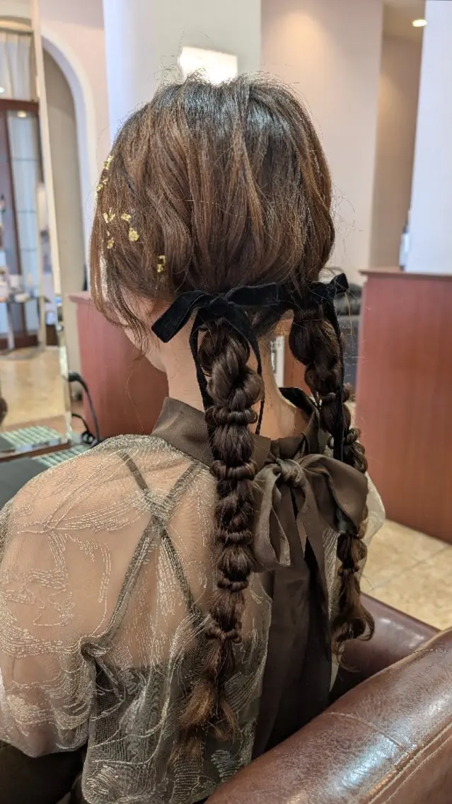 ロング ヘアアレンジ ヘアセット ブランシェ勝川南口店 石原 あゆみのマツエク・マツパデザイン
