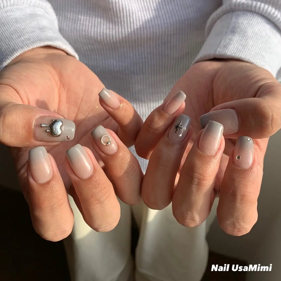 ネイル ジェルネイル マグネットネイル メンズネイル 持ち込み ワンカラーネイル 本町ネイルNail UsaMimiのネイルデザイン
