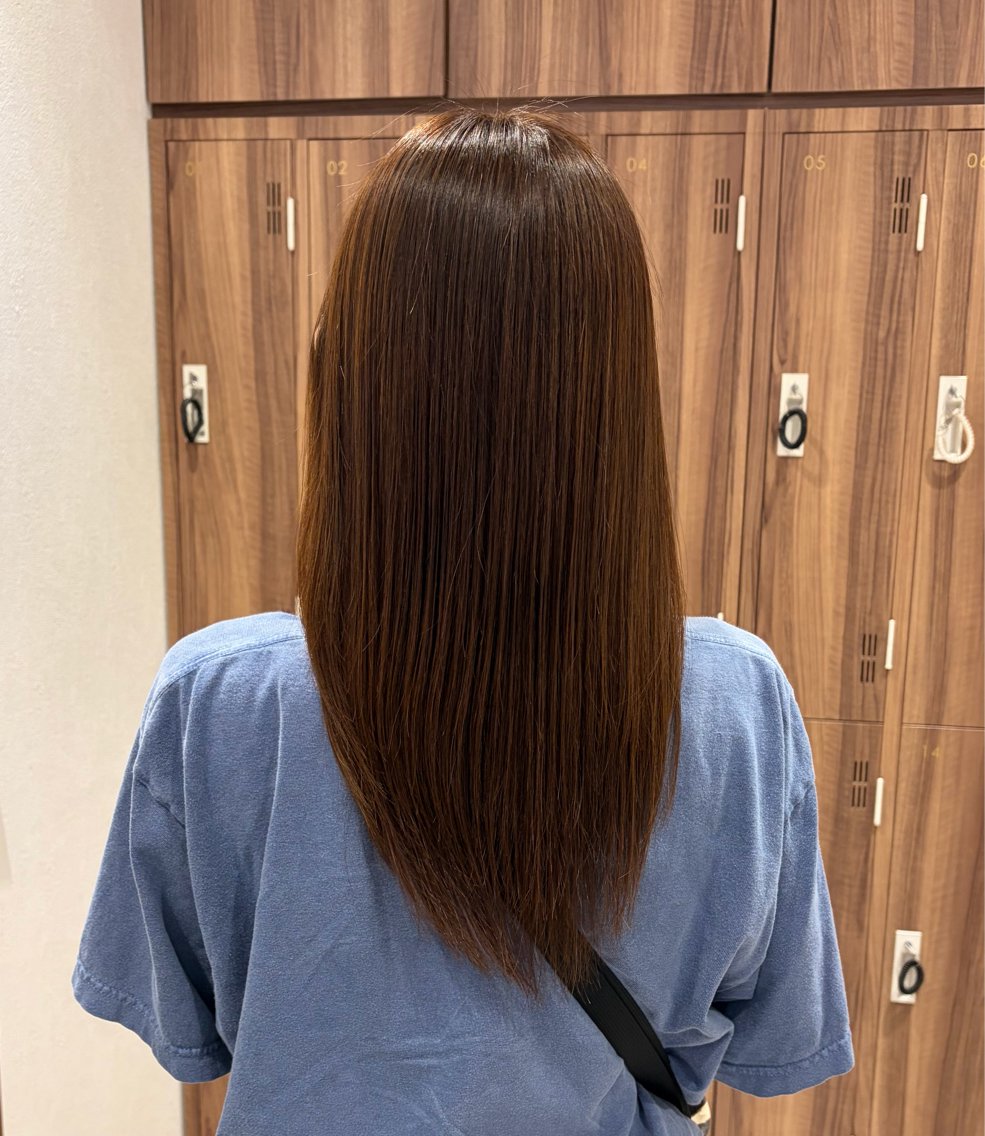 セミロング 縮毛矯正 トリートメント 竹内 にこのヘアスタイル