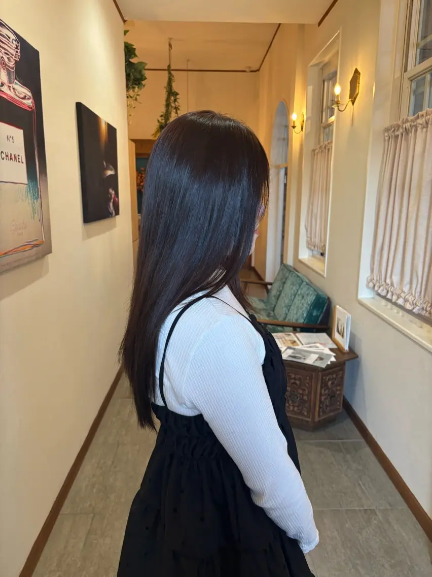 ロング カラー トリートメント ヘアカラー トリートメント 兼子莉彩 /暗髪🤎/暖色🍒のヘアスタイル