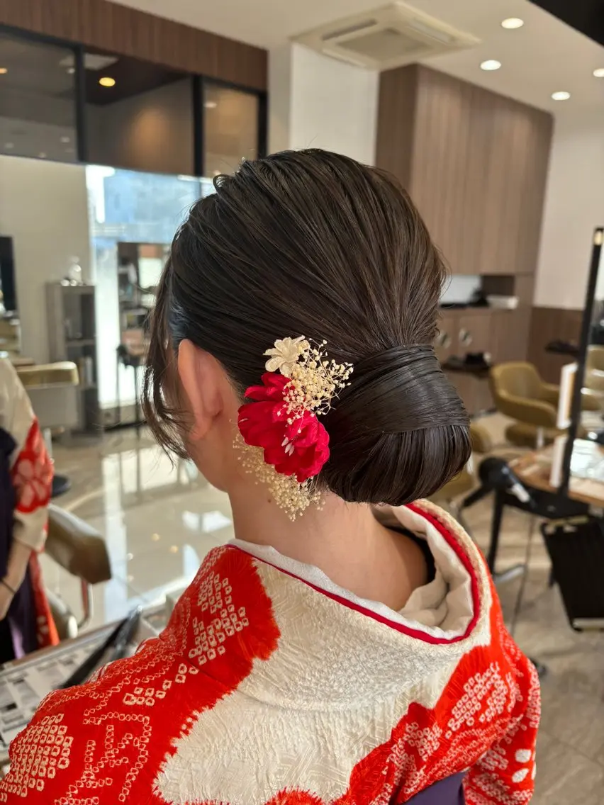セミロング ヘアセット 深井 さやのヘアスタイル