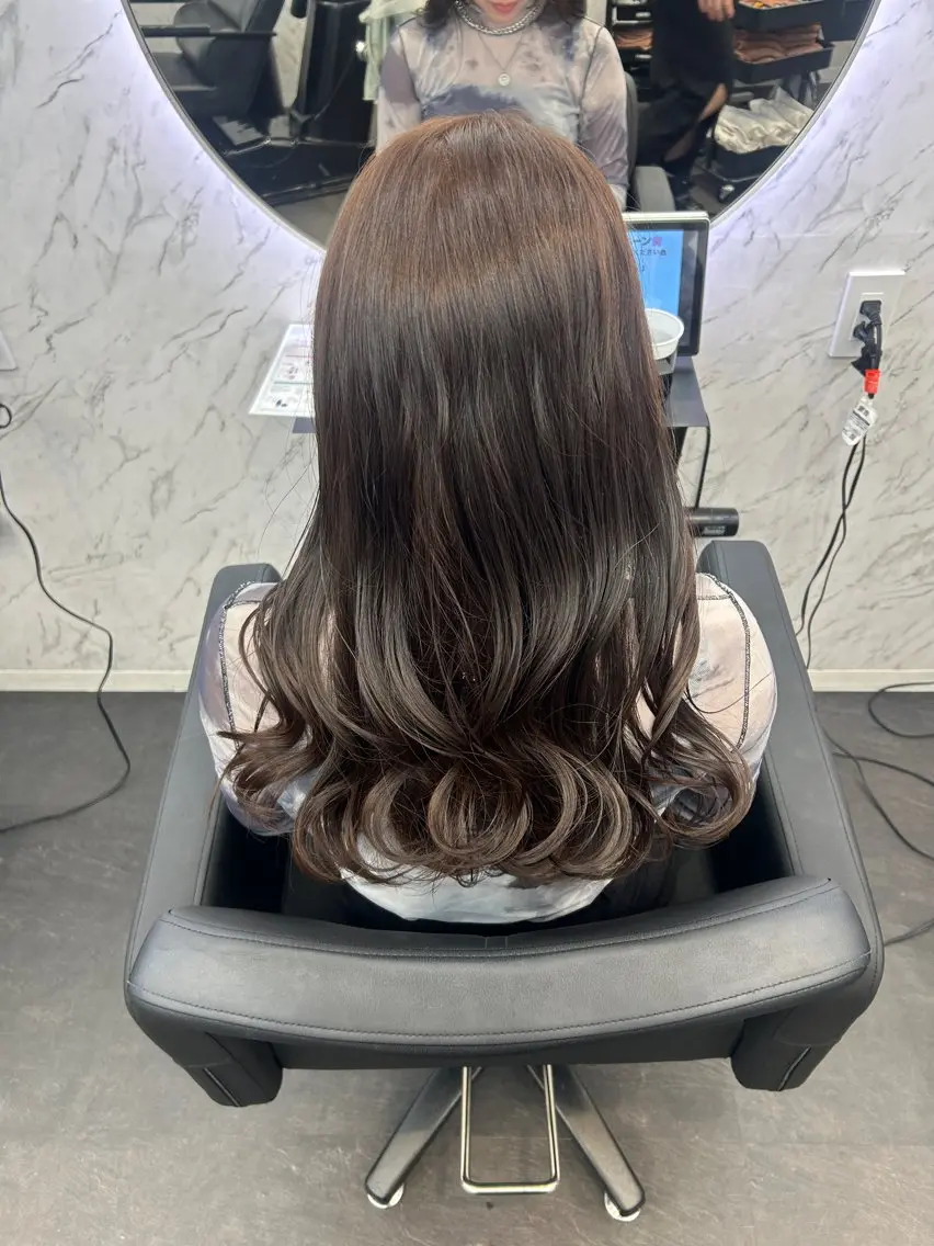 ロング カラー グレージュ ヘアカラー トリートメント カット¥1100 ✂️MIUのヘアスタイル