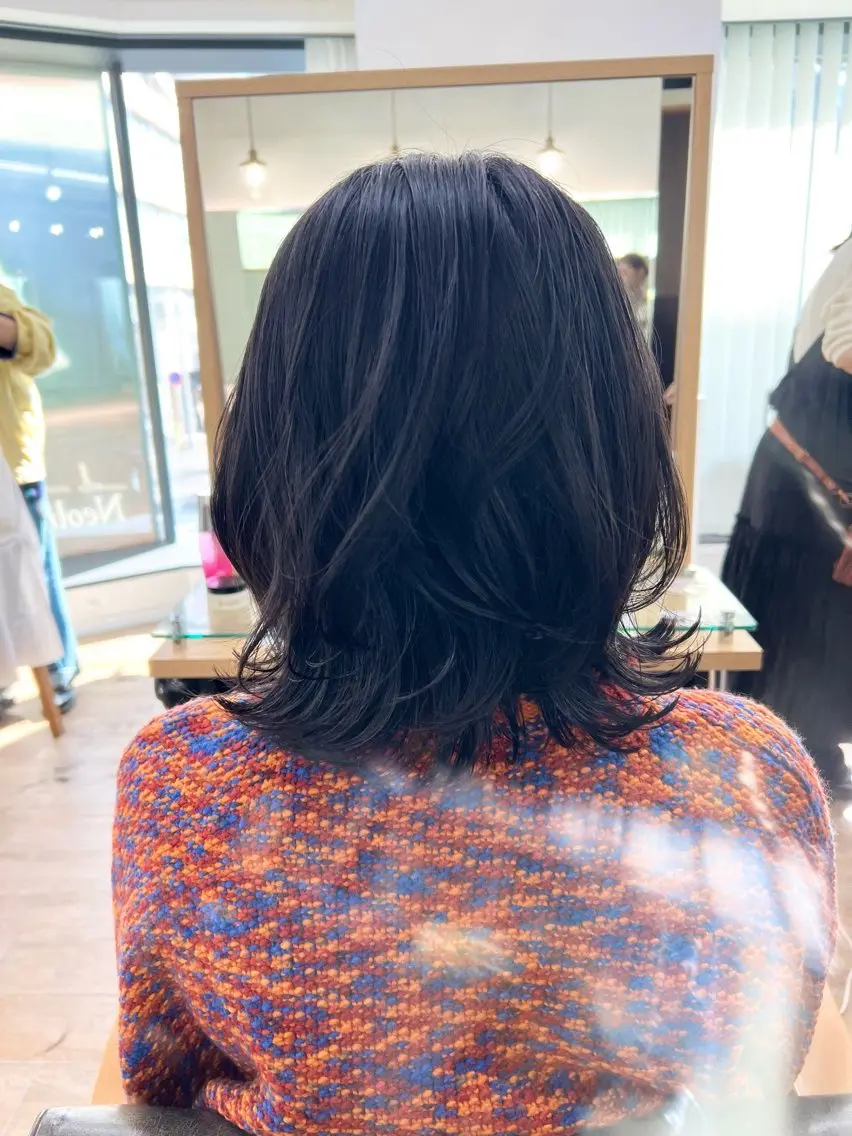 ミディアム パーマ ミディアムパーマ ボブ ウルフカット パーマ/ハイライト 💙鶴岡　愛💙のヘアスタイル
