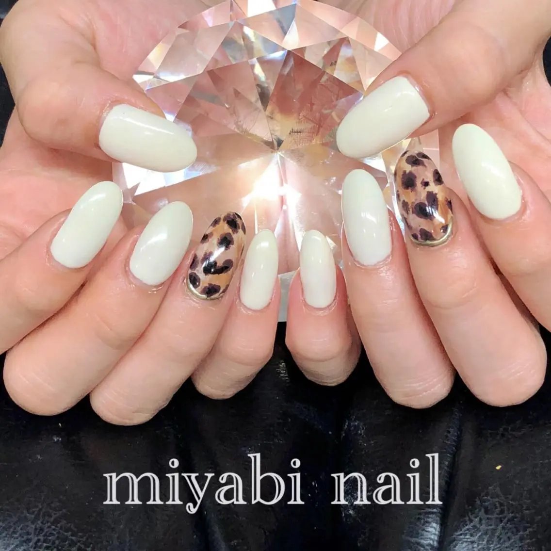 ネイル アニマル柄 アートネイル 持ち込み ハンドネイル miyabi nail 桂川駅近くのネイルデザイン
