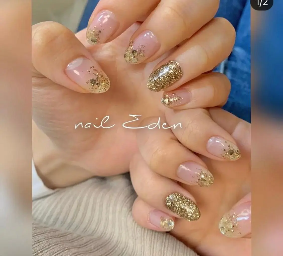 ネイル フラッシュネイル グラデーション ニュアンスネイル Eden ♾️のネイルデザイン