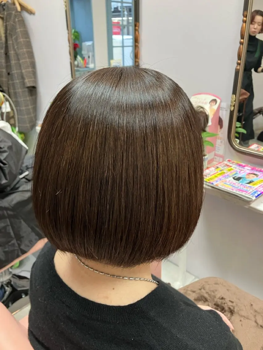 ミディアム カット ヘアカラー トリートメント 河本 正美のヘアスタイル