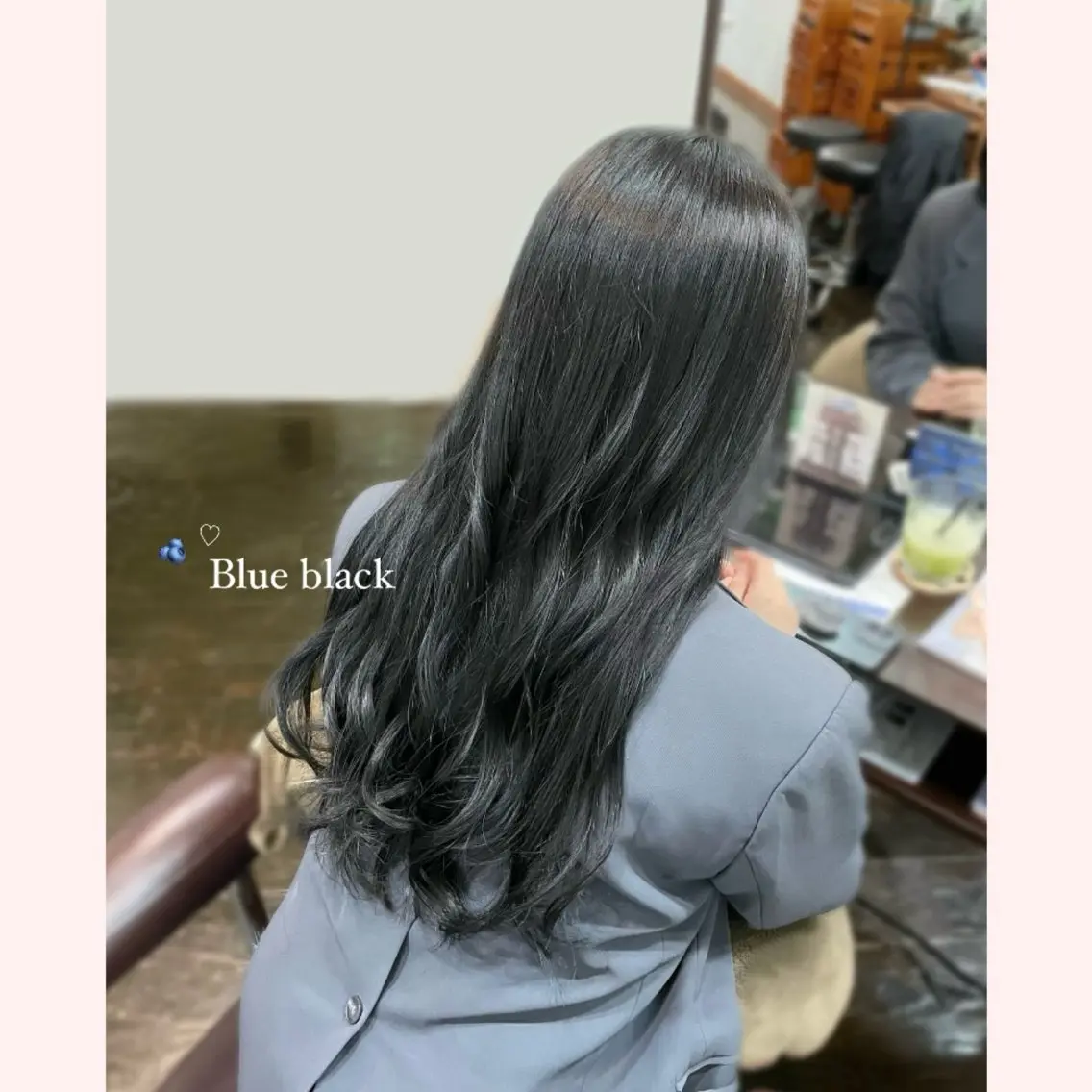 ロング カラー 黒髪 ブルーカラー ブルーブラック ヘアカラー nana ♡のヘアスタイル