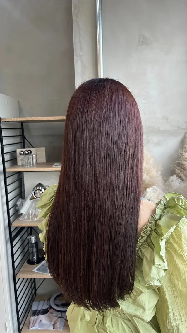 カラー ブラウンカラー ピンクカラー 田中 萌のヘアスタイル