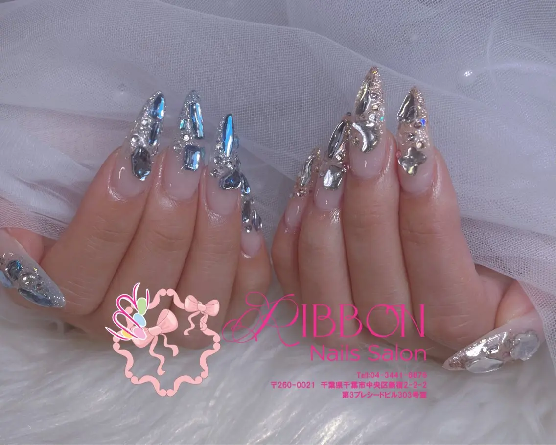 ネイル フレンチネイル ジェルネイル マグネットネイル 持ち込み ニュアンスネイル ハンドネイル Ribbonnail salonのネイルデザイン