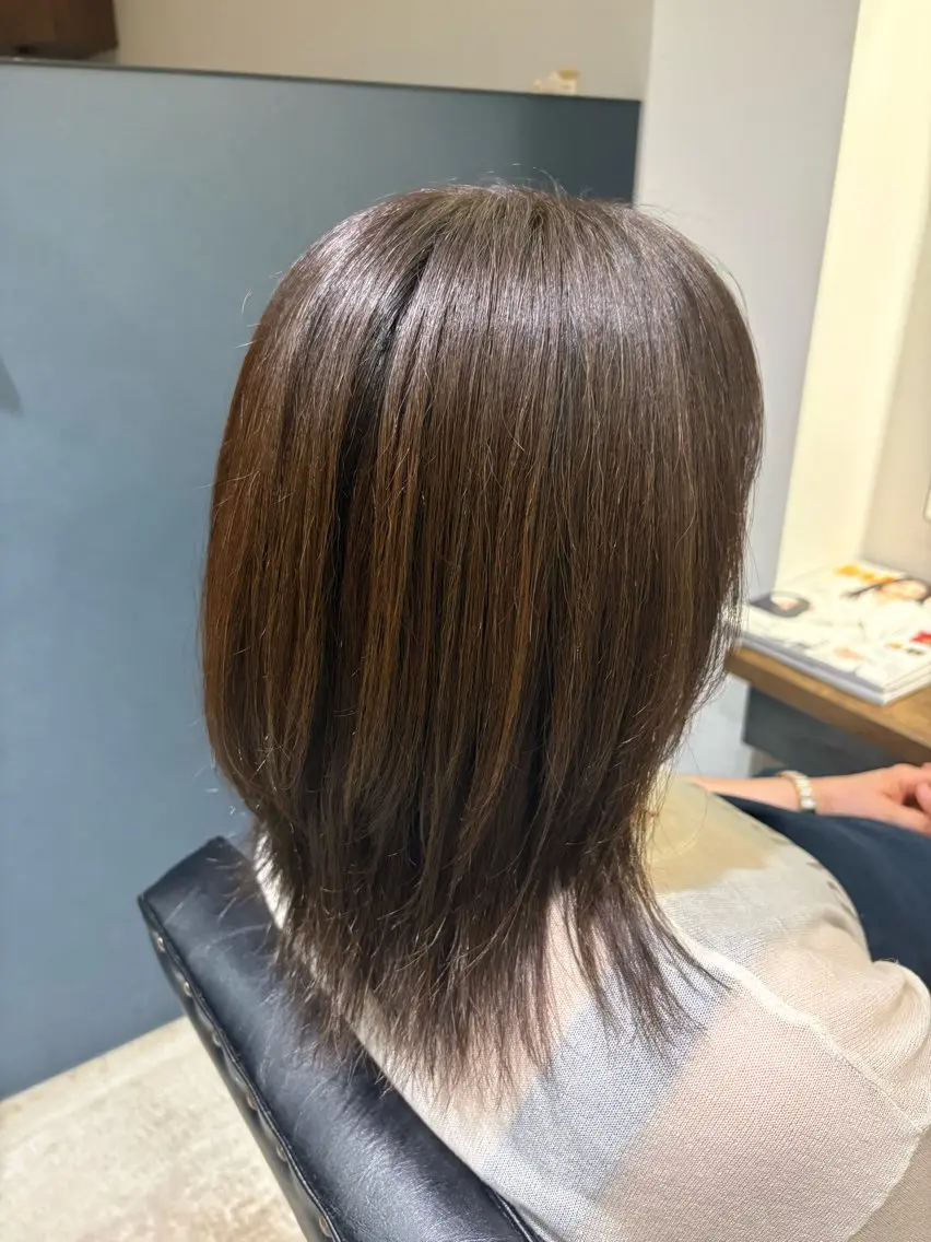 ミディアム カット ヘアカラー 寺本 心のヘアスタイル