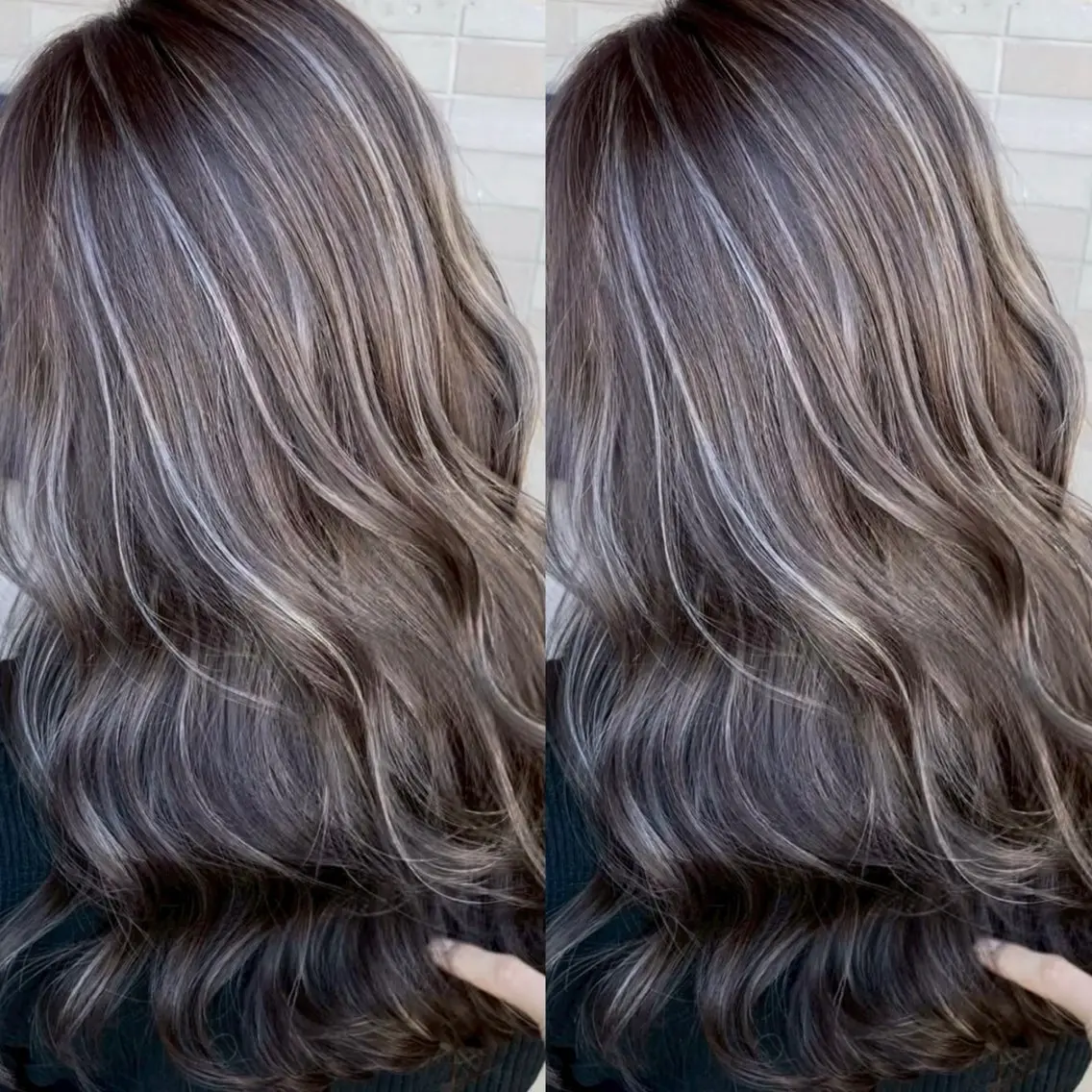 ロング カラー ブリーチ ケアブリーチ デザインカラー グレージュ ハイライトカラー カット ヘアカラー トリートメント 原宿/ハイライト バレイヤージュ/大智のヘアスタイル