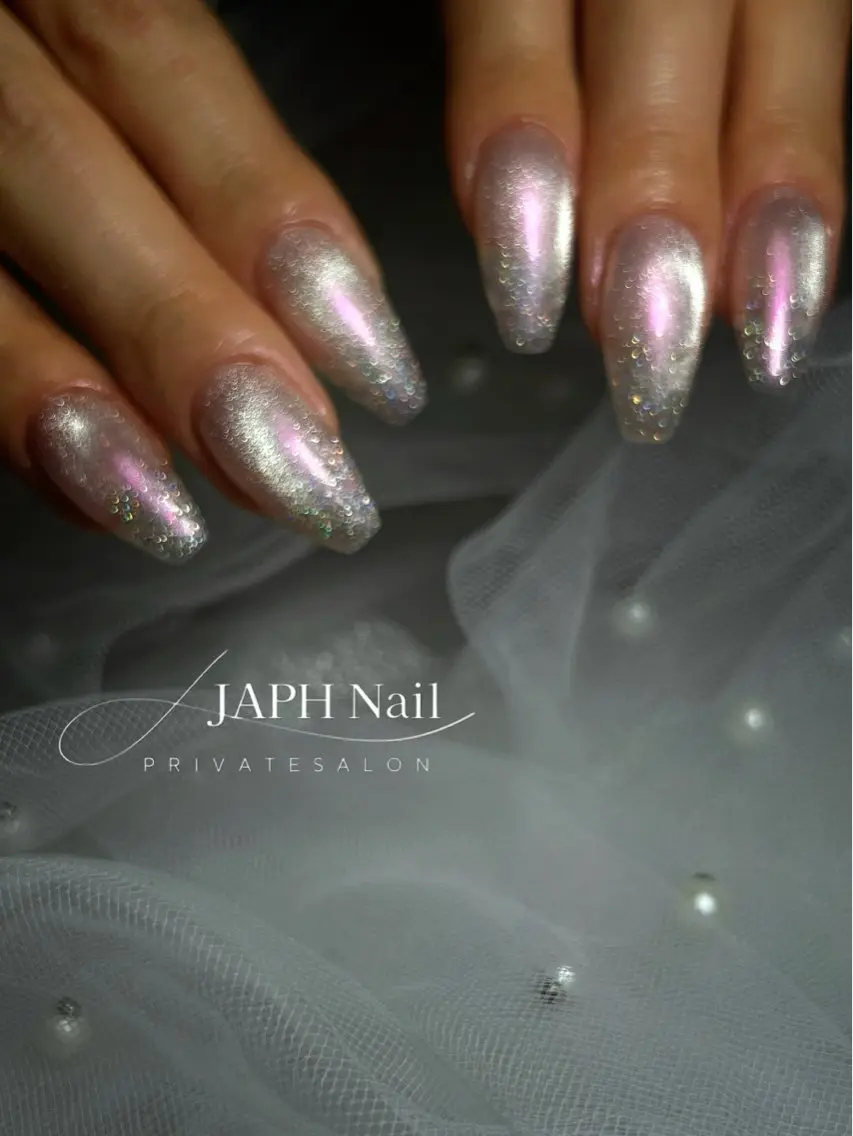 ネイル オーロラネイル フラッシュネイル フレンチネイル ロングネイル マグネットネイル NailSalon /JAPHのネイルデザイン