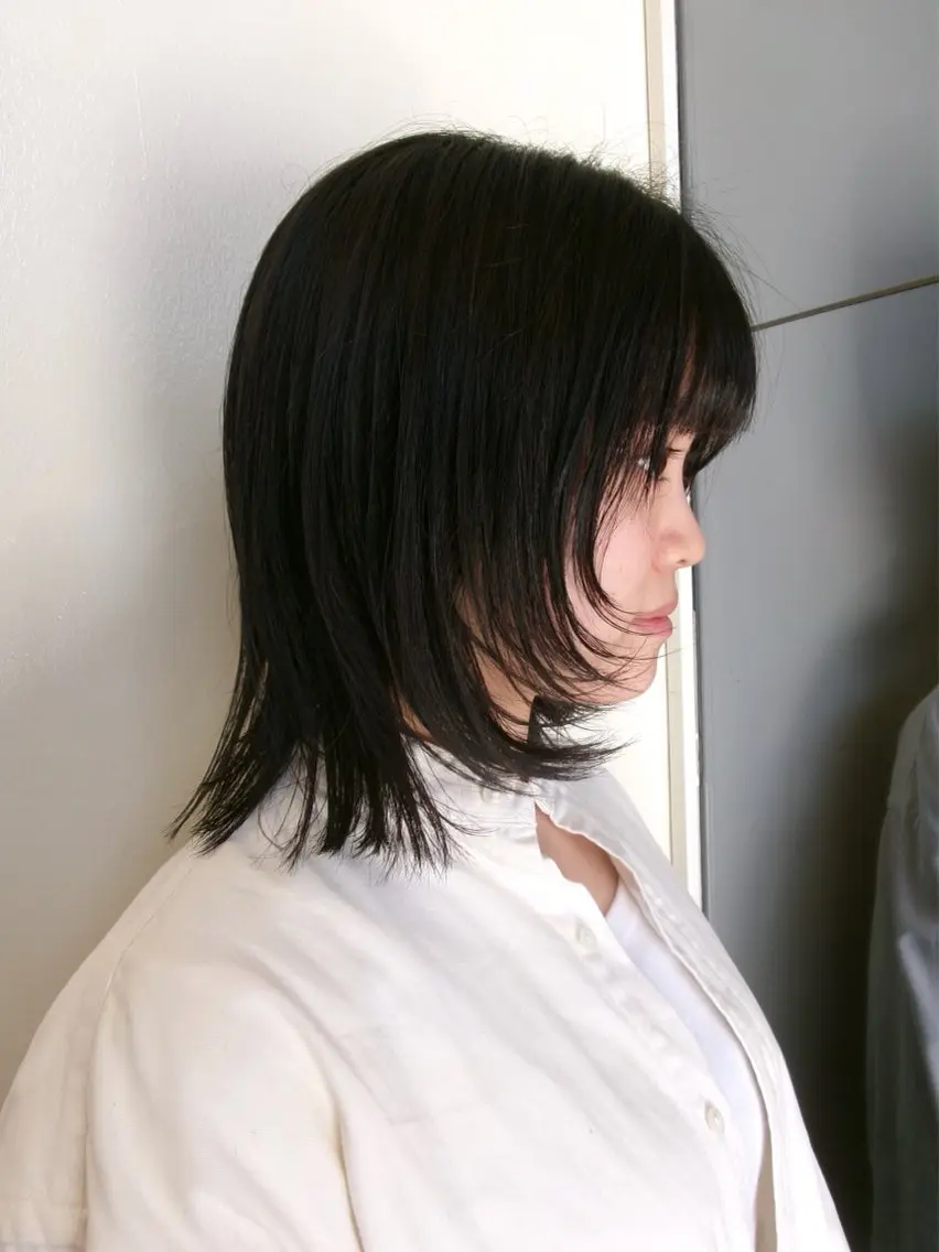 ミディアム カット ヘアカラー トリートメント レイヤー/ボブ/ 透明感カラー/ニワのヘアスタイル