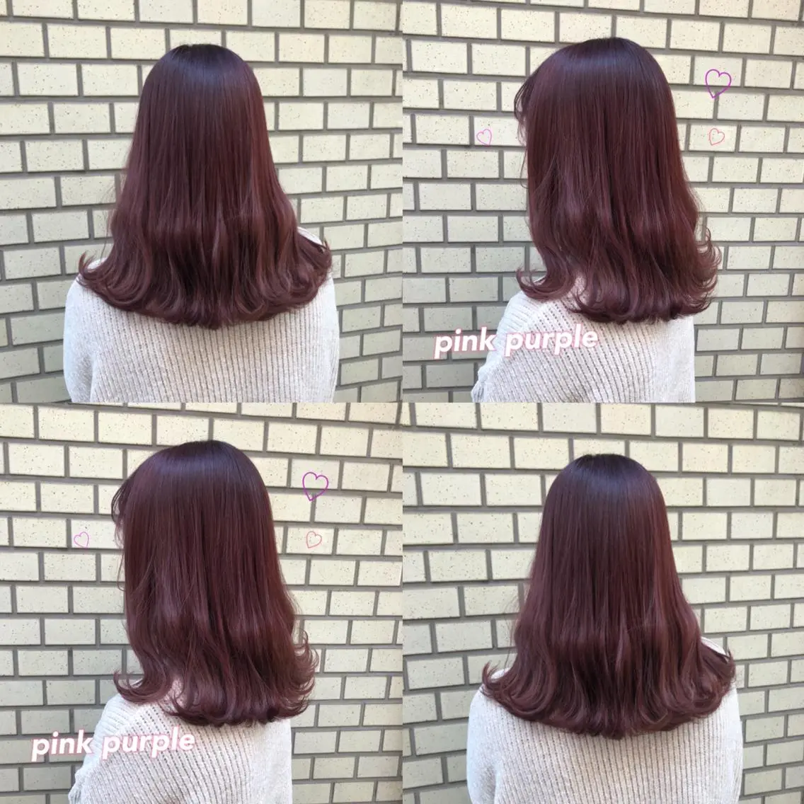 ミディアム カラー ブリーチ ピンクカラー ピンクパープル パープルカラー 韓国ヘア得意❤︎森澤 悠佳のヘアスタイル