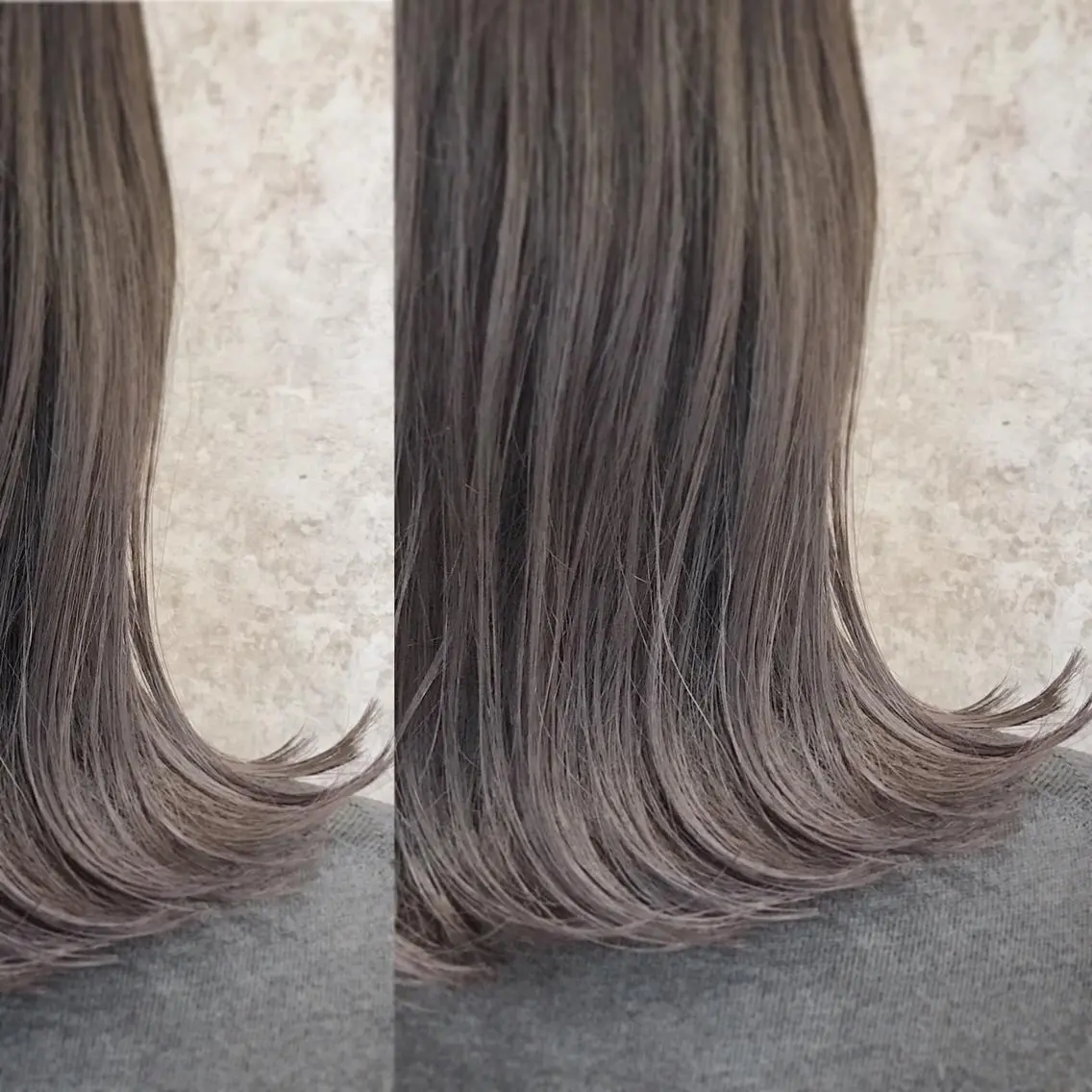 セミロング カラー ブリーチ グレージュ ショート特化 /天神大名/ハルナのヘアスタイル