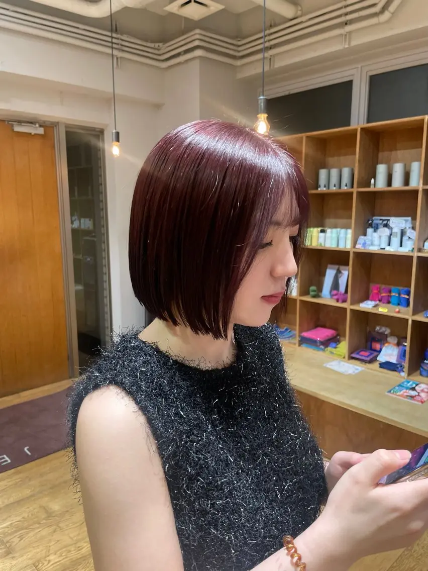 ショート カラー ピンクカラー カット ヘアカラー トリートメント レイヤー/縮毛矯正 🪄chihiroのヘアスタイル