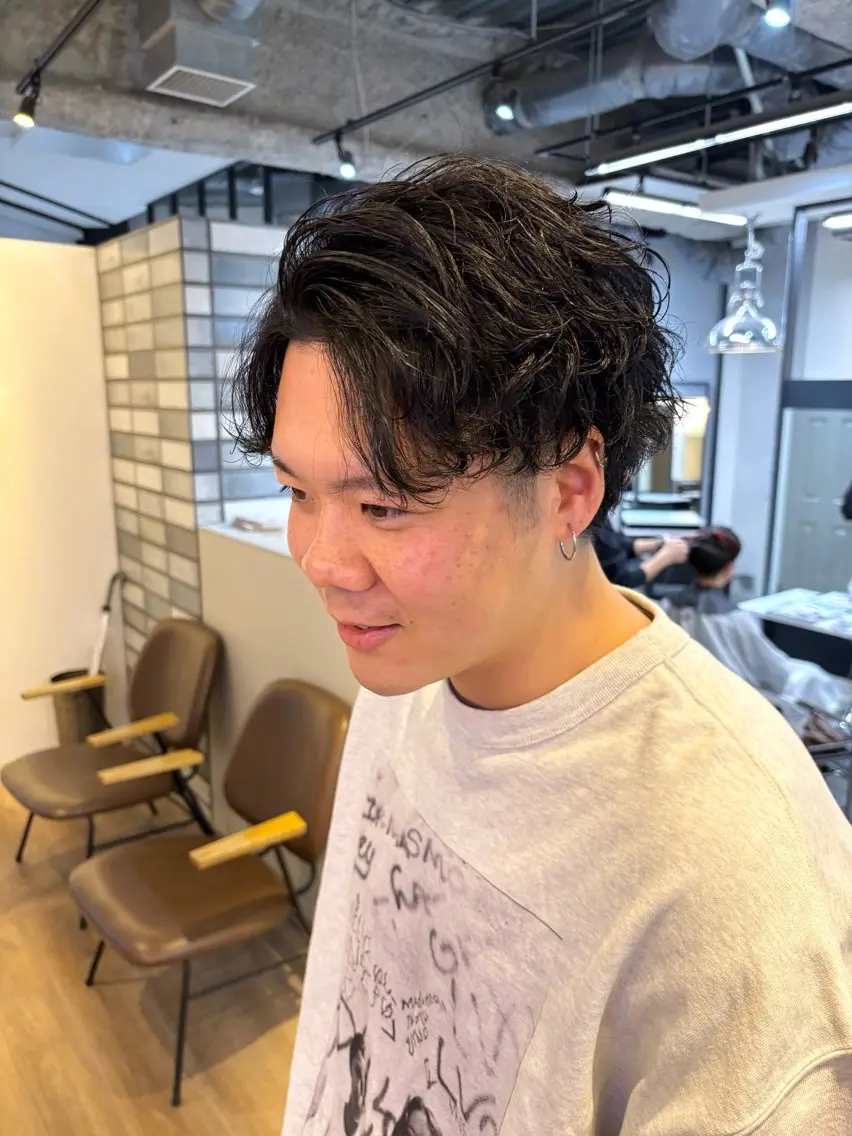 パーマ メンズ メンズパーマ ニュアンスパーマ カット パーマ レイヤー/大人メンズ パーマ🌀 平島拓也のヘアスタイル