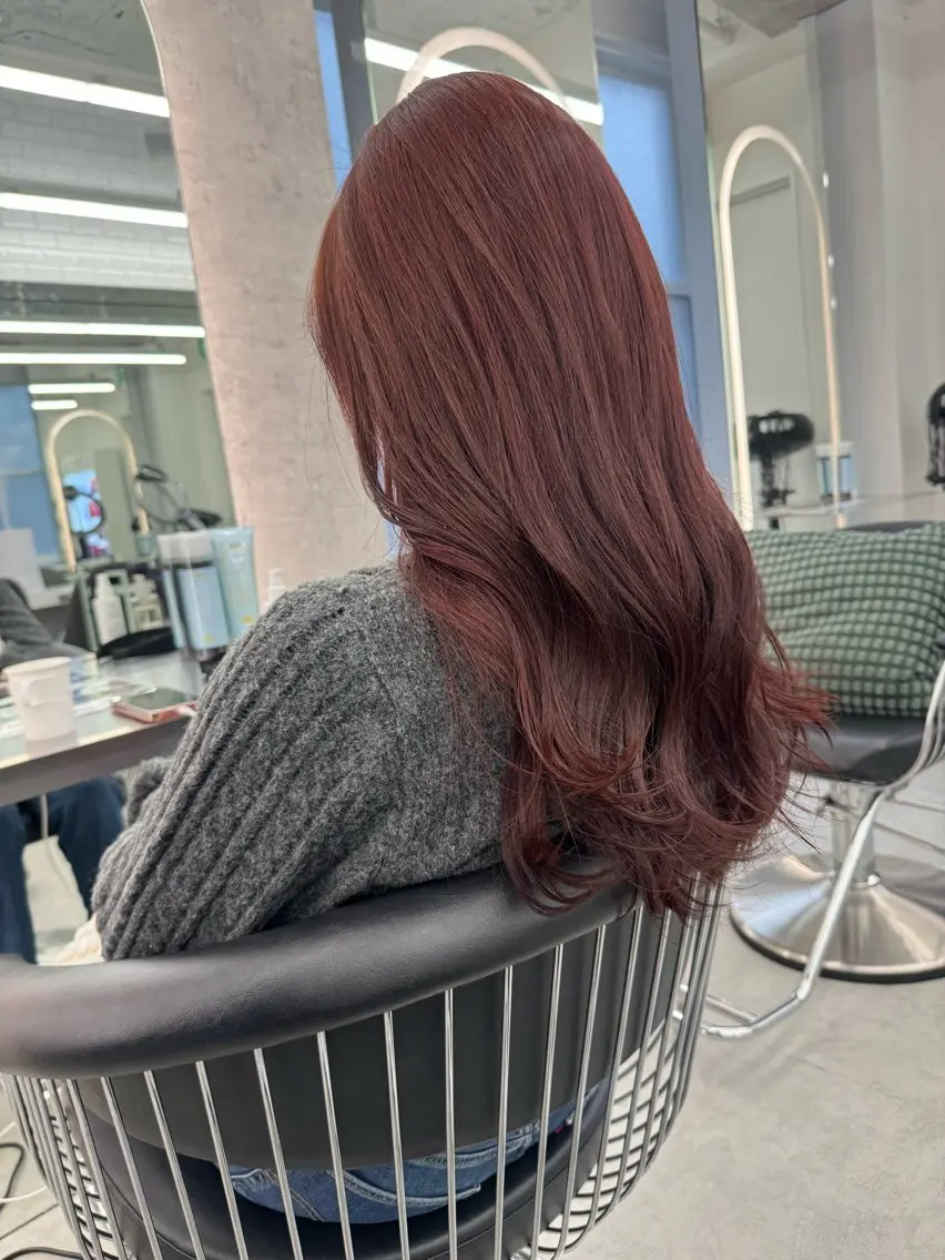 ミディアム カラー ブリーチ ブラウンカラー ダブルカラー ラベンダーカラー ブリーチなしカラー カット ヘアカラー ブリーチ特化 梅田本多翔のヘアスタイル