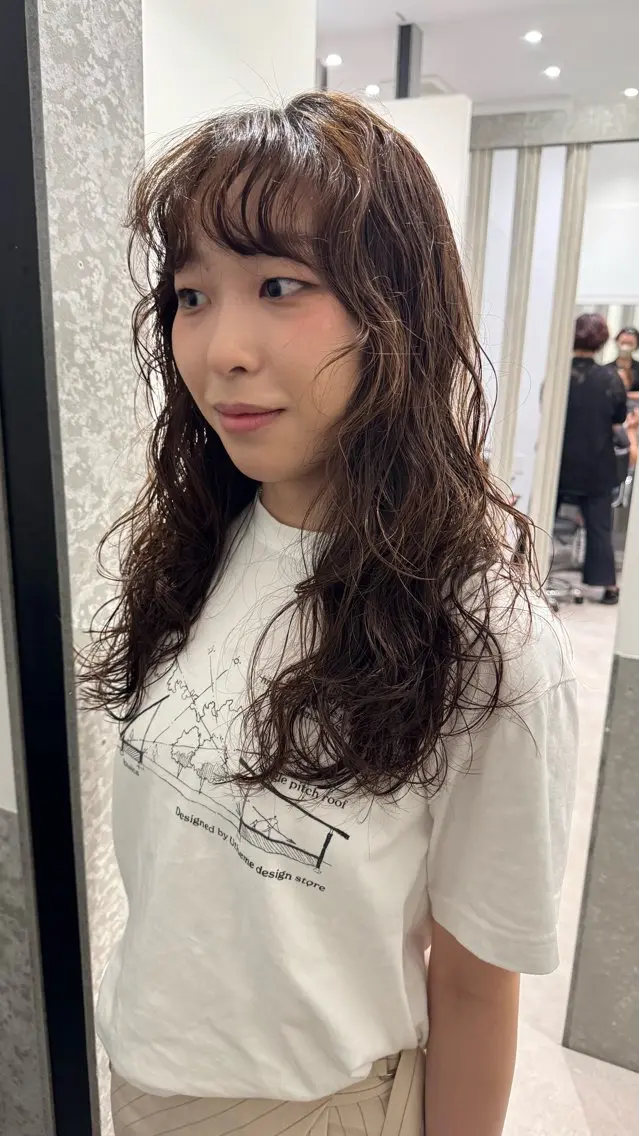 ミディアム パーマ ミディアムパーマ カット パーマ トリートメント センスをお届けします 大谷将生infpのヘアスタイル