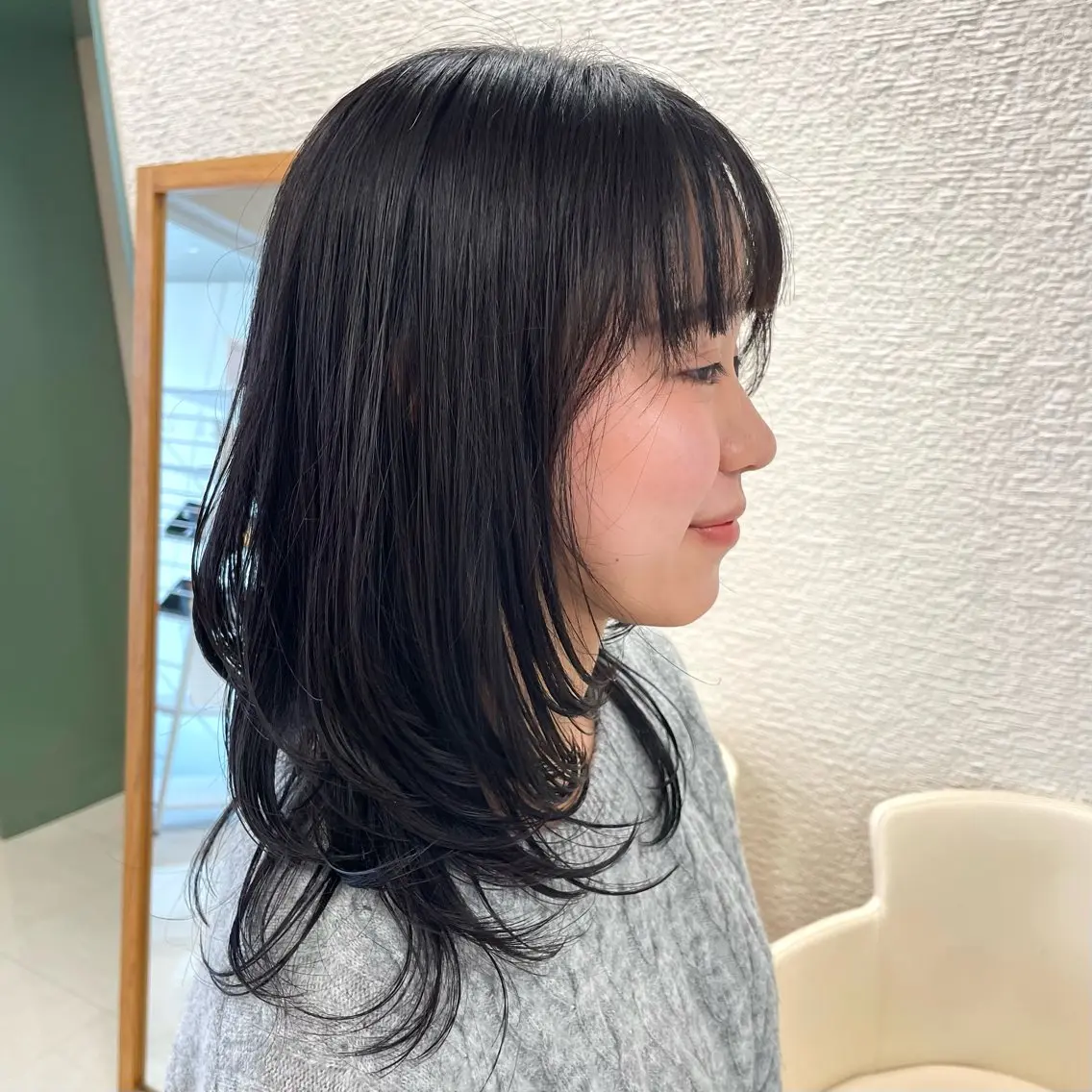 セミロング ブリーチなしダブルカ ラー🎀透明感/AOのヘアスタイル