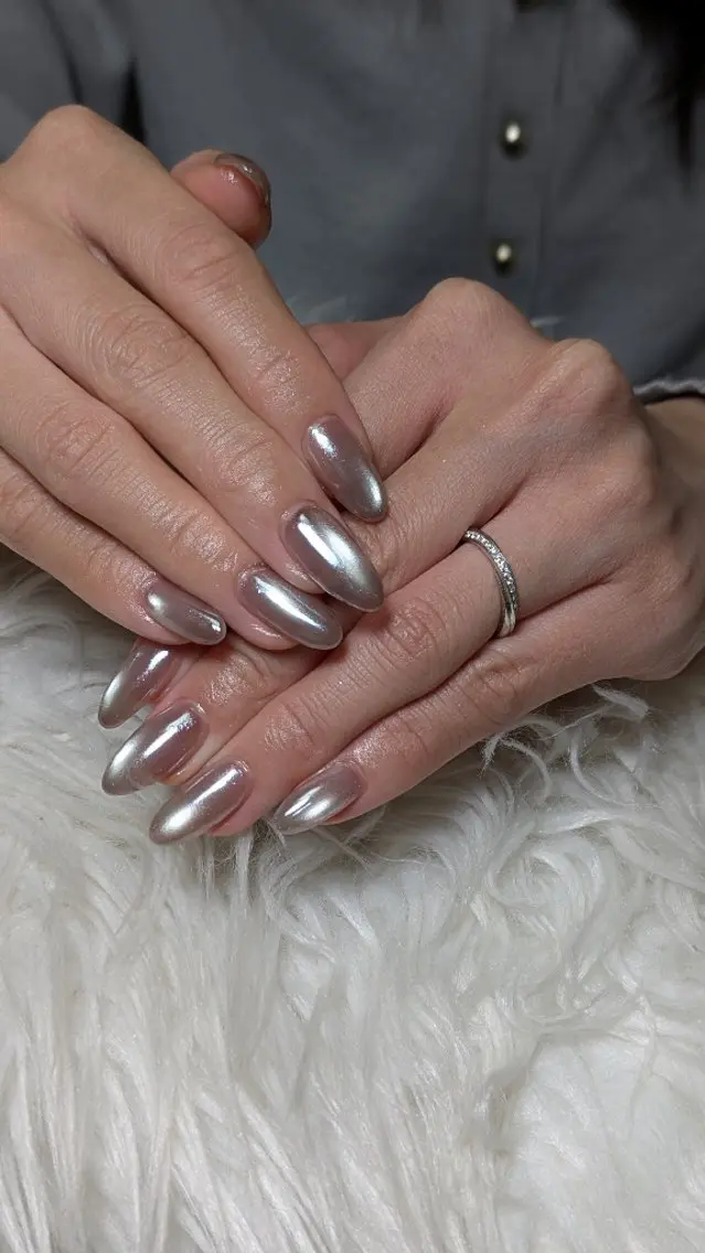 ネイル マグネットネイル ミラーネイル オフィスネイル シンプルネイル ハンドネイル m&pPrivate nailsalonのネイルデザイン