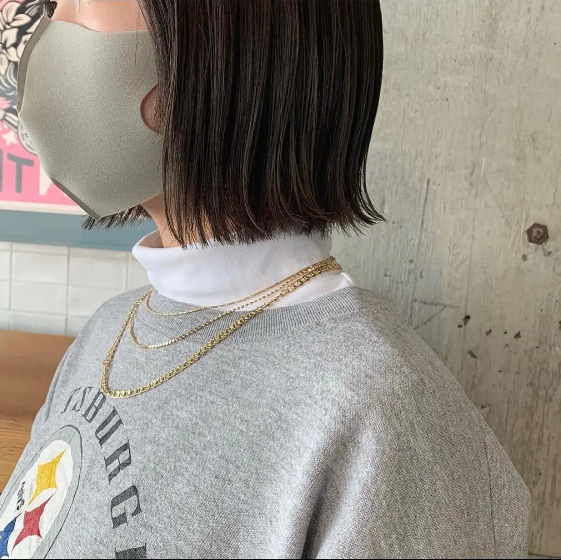 ショート ボブ 外ハネヘア kiyono ⭐︎ダブルカラーのヘアスタイル