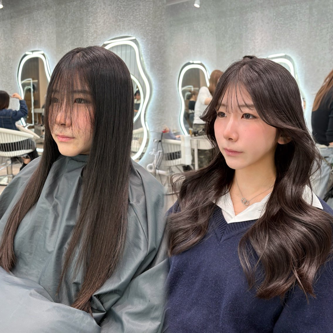 ロング ヘアアレンジ アッシュ ボブ くびれヘア 顔まわりレイヤー 顔周りカット カット トリートメント ヘアセット 大宮縮毛矯正🩵 レイヤー 佐藤和のヘアスタイル