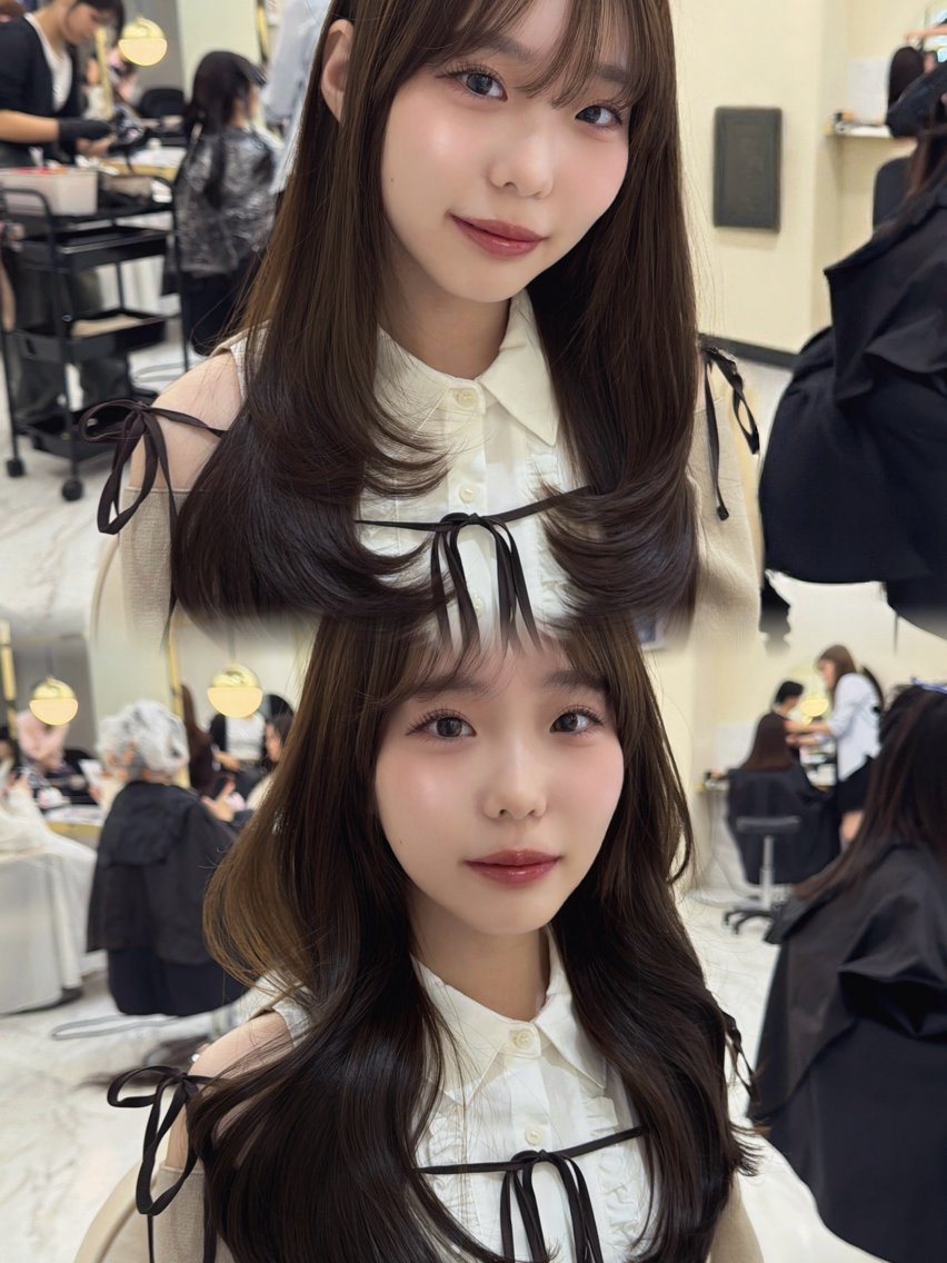 ロング カット ヘアカラー トリートメント hiyori🎀 韓国レイヤーのヘアスタイル
