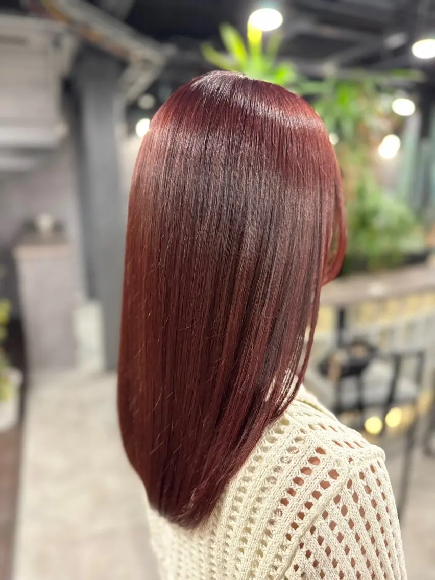 セミロング カラー ピンクカラー ink Runaのヘアスタイル